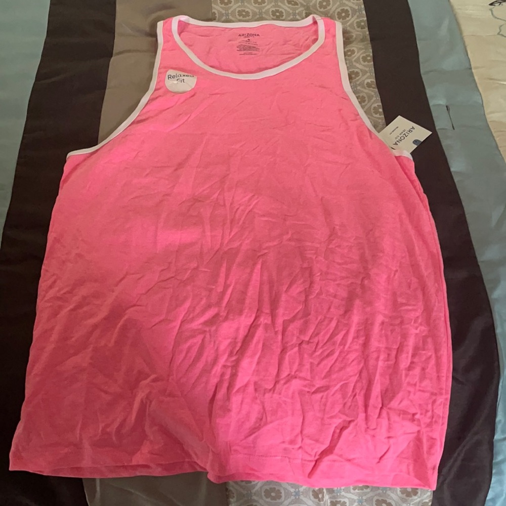 A pink tank top
